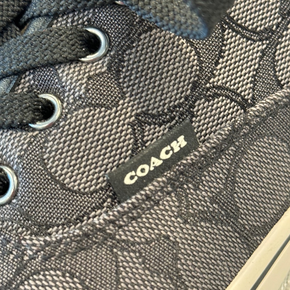 COACH WOMEN's Signature Jacquard Leather Lace Up Skate Sneaker size 9.5 - Picture 3 of 6